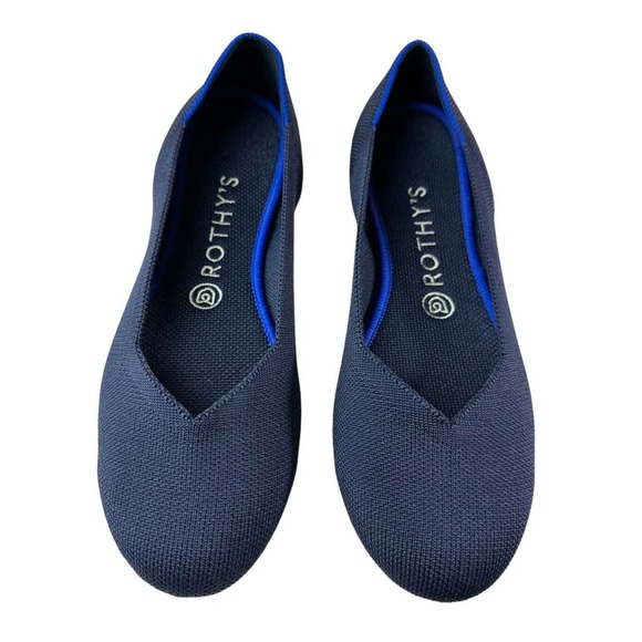 Rothy's Shoes - Rothy's The Flat Rounded Toe Slip On Ballet Flats Navy Blue Size 8.5 Rothys Shoe
